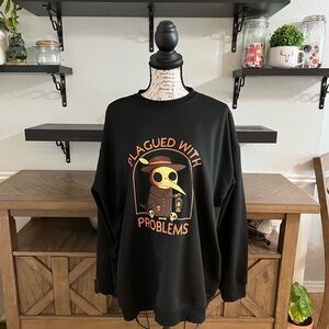 Black Oversized Long Sleeve Hoodie